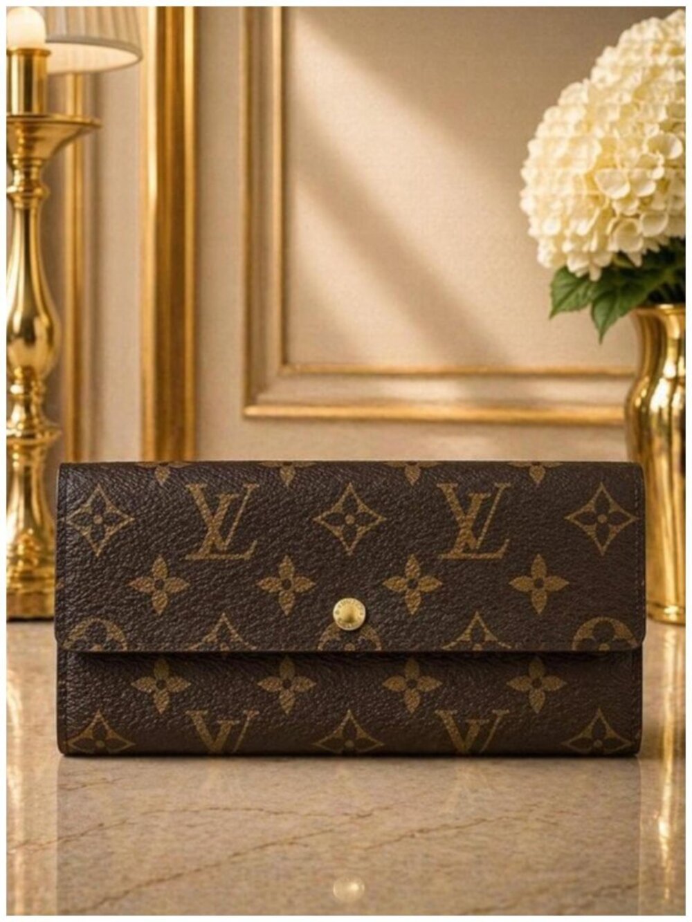 Authentic Louis Vuitton Monogram Long Wallet Snap Flap | Luxury Designer Wallet